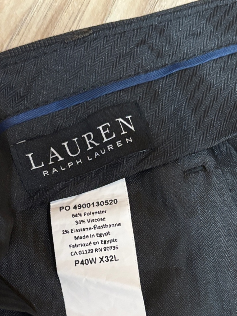 Lauren Ralph Lauren Dark Gray Glen plaid Dress Pants 40X32 - Picture 4 of 10
